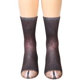 Wansruee Unisex 3D Animal Feet Print Socks Cat Dog Horse Animals Zoo Novelty Funny Socks For Men Women (Donkey)