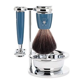MÜHLE 4-Piece Rytmo Black Fibre Shaving Set with Bowl, Petrol Blue, S 21 M 2233 SSR