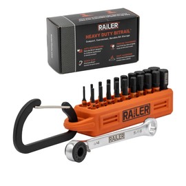 Railer 1 Inch Impact Driver 20pc Hex Bit Set With Bit Ratchet. Premium S2 Steel Bit Set with Storage Bit Holder & Carabiner, Ideal For Furniture Screws