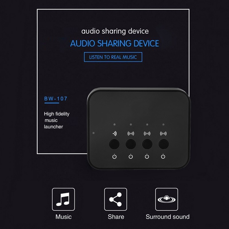 3.5mm Wired Wireless Stereo Bluetooth 4.0 Audio Adapter Music Sharing