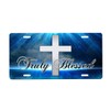 Truly Blessed Cross Front Novelty Car Tag Sign with Custom