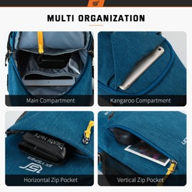 SKYSPER - Mochila cruzada con hombro en el pecho, bolsa cruzada para viajes, senderismo, casual, para mujeres y hombres