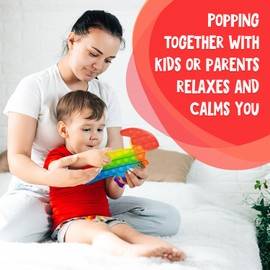 Dinosaur Pop Fidget Toys Set, Silicone Rainbow Dinosaur Popper Fidget Set for Children, Sensory Squeeze Toys Stress Reliever Tool for Kids Adult ADHD T-Rex 4 Pack