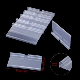 Meetory 50 Pcs Plastic Wire Shelf Label Holders, 3" X 1.65" Clear Price Tag Ho