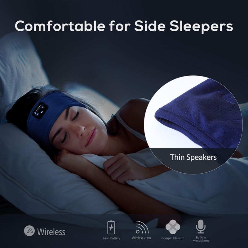 Fulext Sleep Headphones Bluetooth Headband, Long Time Play Sleeping Headsets