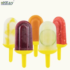 eMKay® Pack of 2 – 6 Section Ice Lolly Makers – Reusable BPA-Free Moulds with Drip Guards & Sticks – 80ml Capacity – Dishwasher Safe – Great for Kids & Family Treats