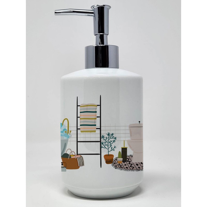 Caroline's Treasures WDK5764SOAP German Shepherd in Bathtub Ceramic Soap Dispenser
