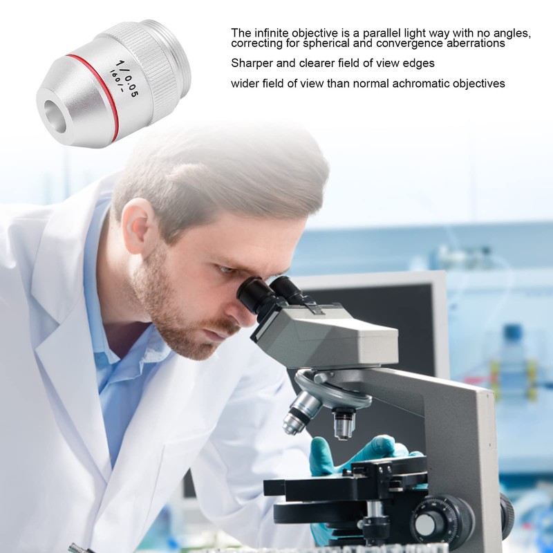 Achromatic Objectives Lens,1X 195 RMS Threaded Biological Microscope Achromatic Objectives