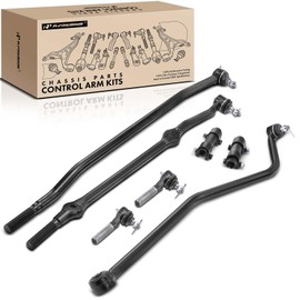 A-Premium Set of 7, Front Inner or At Connecting & Outer or At Pitman Arm Tie Rod End, Track Bar, Compatible with Jeep Grand Cherokee 1993-1999, Grand Wagoneer 1993