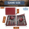 WE Games Burgundy Magnetic Backgammon Set with Carrying Strap -