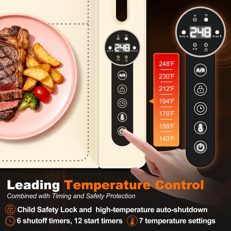 MUALIK Warming Mat for Food, Roll-UP Fast Heating Silicone with