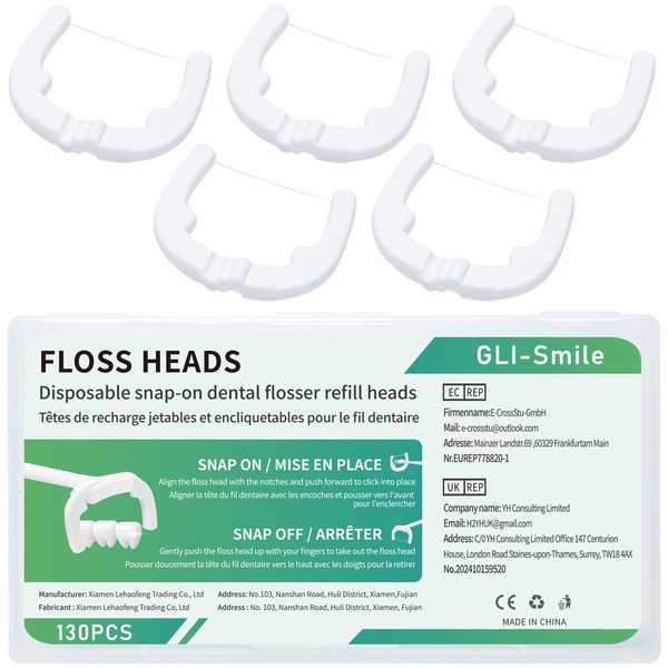 GLI-Smile Ultraclean Access Flosser Refill Heads, Effective Plaque Removal for