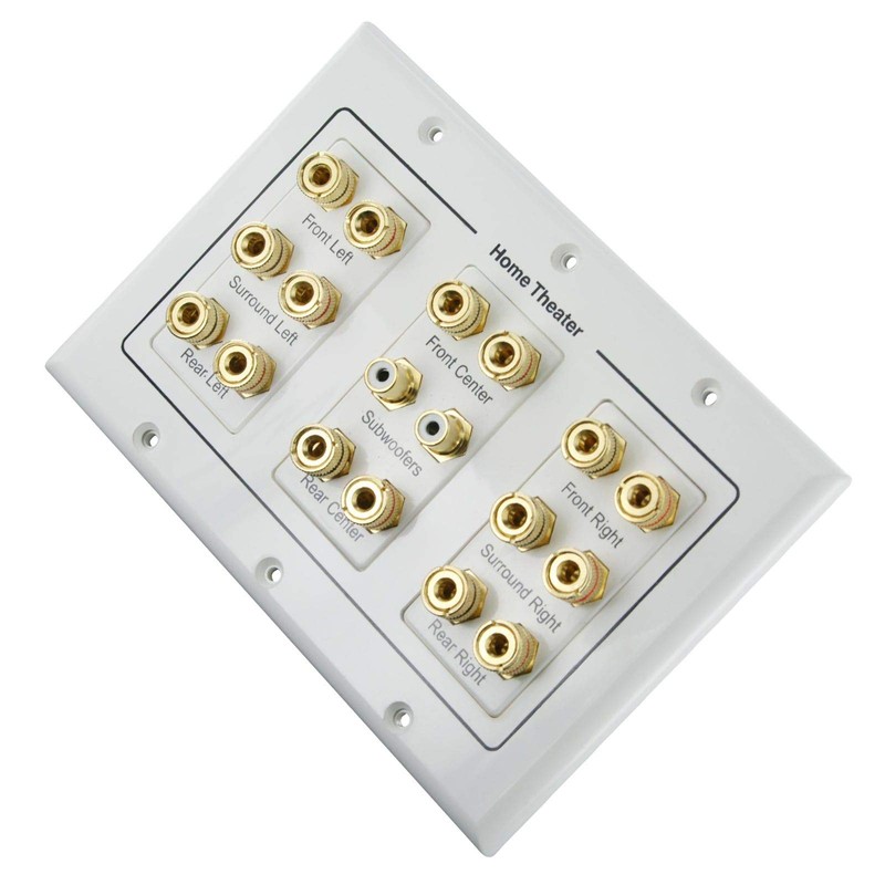 8.2 Speaker Cable Wall Plate Triple Gang for 8 Surround