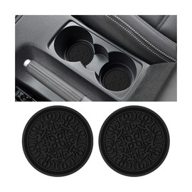 JNNJ Pack of 4 Universal Car Drink Holder Coasters, Car Totem Coasters, Car Cup Holder Coasters, High Temperature Resistance, Car Interior Accessories (Black)
