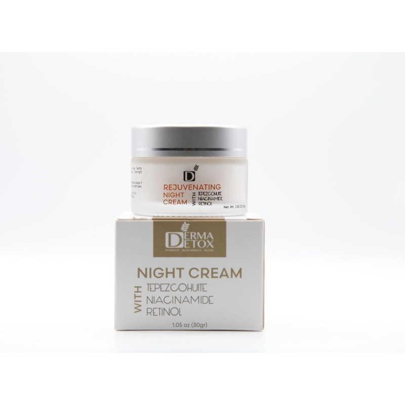 Crema rejuvenecedora de noche con tepezcohuite, retinol, y niacinamida -