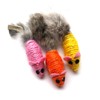 Sisal Mouse Cat Toy Rabbit Fur Tail - 3 pk