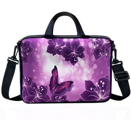 17-17.3 Inch Neoprene Laptop Shoulder Bag Case Sleeve for Women HP Asus Dell (Classic Butterfly)