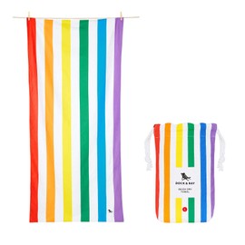 Dock & Bay Rainbow Beach Towel - Summer - Rainbow Skies - Large (160x80cm, 63x31) - Quick Dry Towel, Compact & Lightweight, Rainbow
