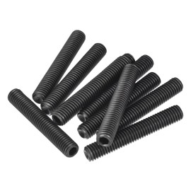 sourcing map Socket Set Screws,10Pcs M8x50mm Metric -Carbon Steel Hex Socket Set Headless Cup Point Grub Screws, for Repairing Compact Instruments, Machinery and Equipment (Black)