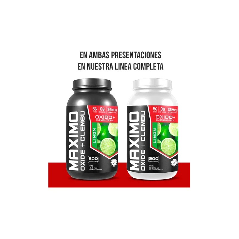 Óxido Clembu Maximo Protein 1kg Pre Entreno 200 Servs