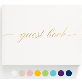 ZICPERY ZICPERY Elegant Wedding Guest Book - Perfect for Wedding Receptions, Baby Showers, Birthdays and Special Events - Polaroid Guest Book with 110 Lined Pages for Sign-in and Photos -Hardcover (White)
