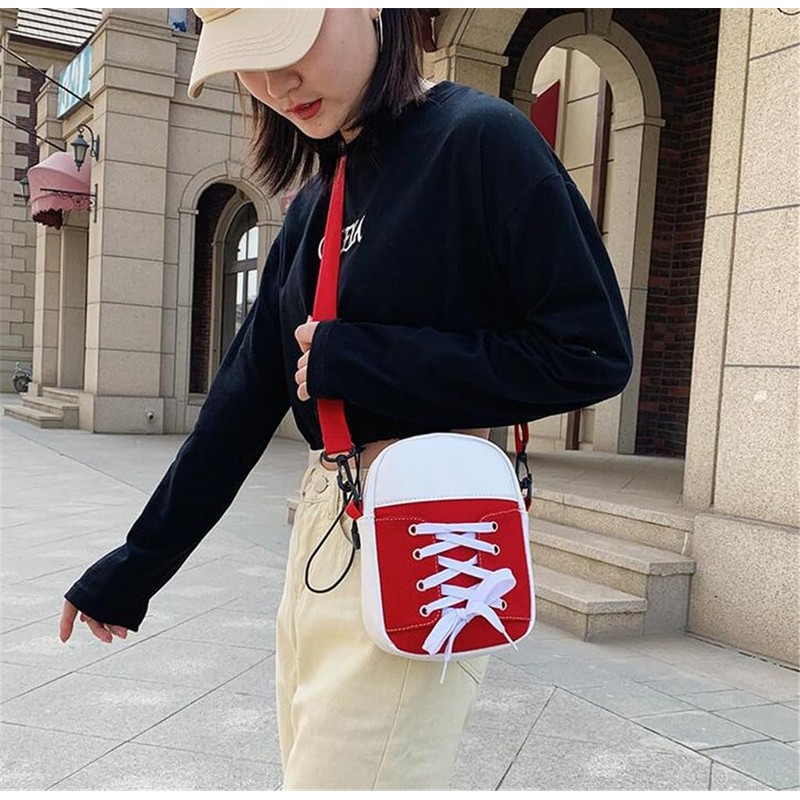 Huimei Women's Shoulder Bag, Shoe Shape, Canvas Bag, Creative Personality,