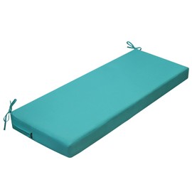 idee-home Outdoor Bench Cushion Waterproof, Bench Cushions for Outdoor Furniture, Patio Porch Swing Replacement Seat Pad with Ties for Garden Backyard, 45 x 18 Inch Peacock Blue