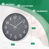 bakbrand Wall Clock 12 Inch Grey Modern Simple Quartz Decorative