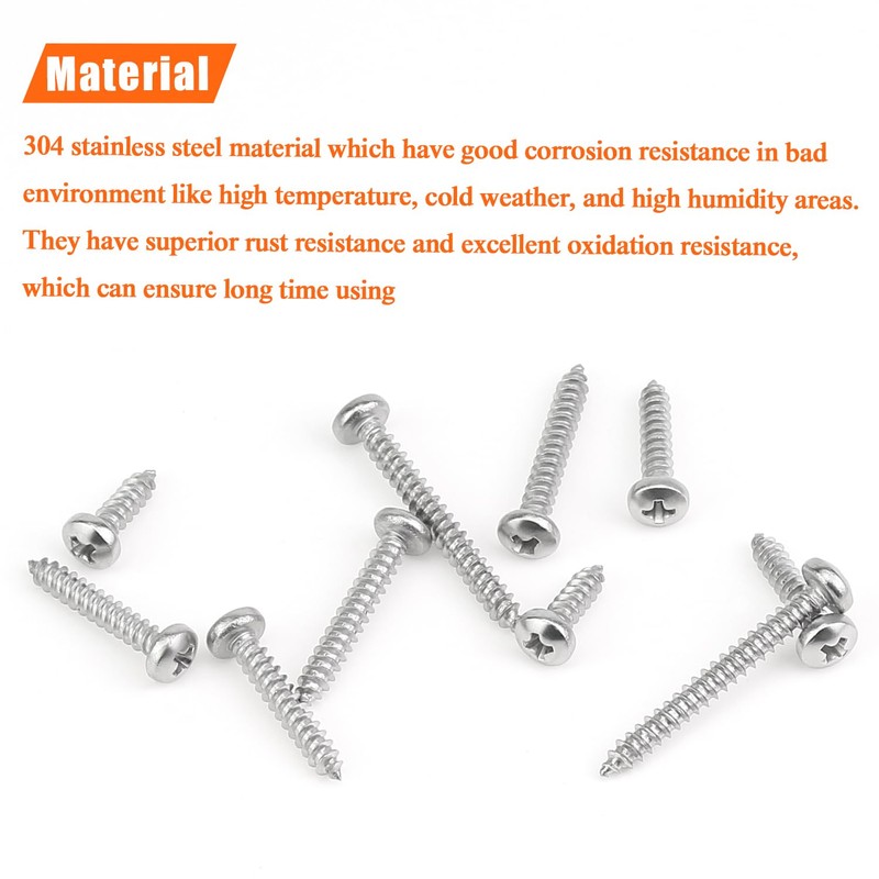 #4 x 3/8" 1/2" 5/8" 3/4" 1" Wood Screws Set,