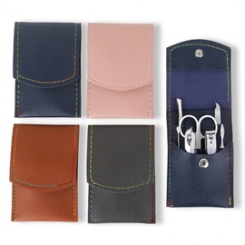 Premium Pouch-Type 7-Piece Nail Care Set with Cuticle Remover for Nail Art & Gifts Nail Care Silver/Navy 6ea