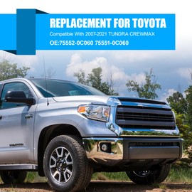 HiSport Pair Roof Molding Drip Weatherstrip 4 Full Doors Only - Compatible with 2007-2021 Toyota Tundra Crewmax 4 Doors - Rubber Roof Weather Strip - Replace 75551-0C060 75552-0C060