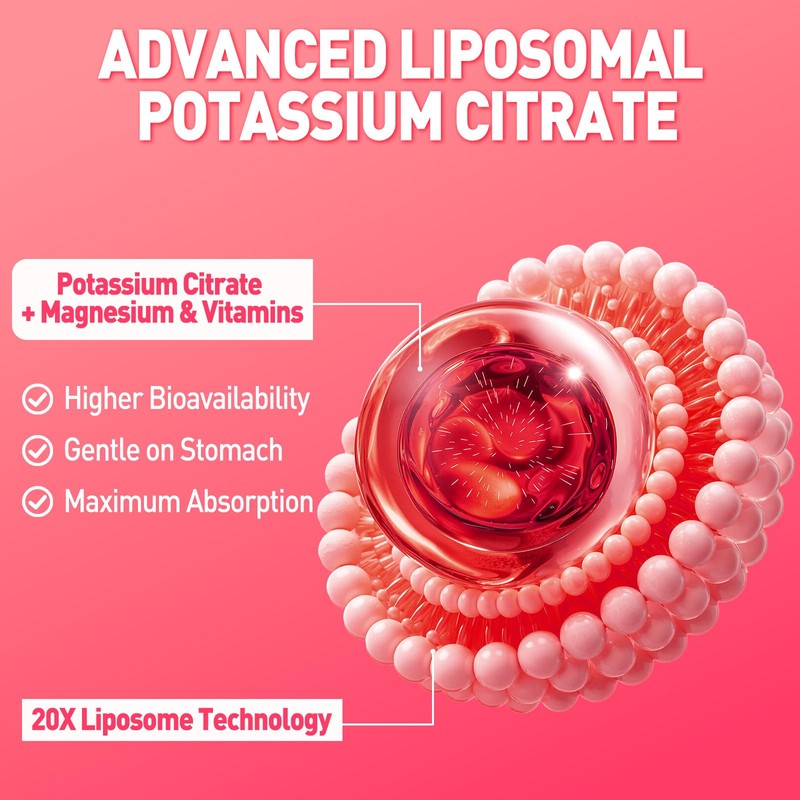 Potassium Citrate Gummies 2000mg, Liposomal High Potency Electrolyte Gummy