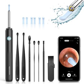 Medcursor Ear Wax Removal, Ear Wax Removal Tool Camera with 1080P HD Smart Visual Otoscope, Ear Cleaner with 6 LED Lights and 6 Soft Ear Scoops