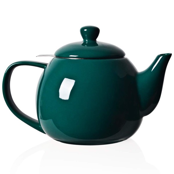 Sweejar Porcelain Teapot with Infuser and Lid,Teaware with Filter 30 OZ for Tea/Coffee/Milk/Women/Office/Home/Gift(Jade)