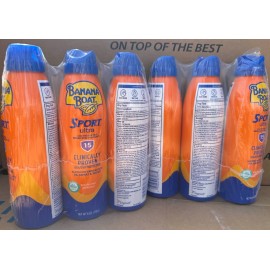 Banana Boat Spray Sport Ultra Broad Spectrum Sunscreen SPF 15 Lot Of 6  check BB