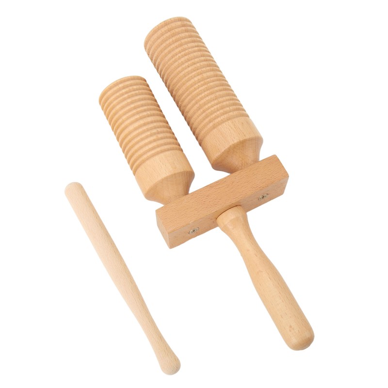 Chinese Bangzi Wooden Cylinder Clapper Treble Bass Percussion Musical Instruments
