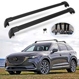 Lockable Cross Bars Roof Racks for Mazda CX9 CX-9 2016-2023 - Anti-Theft Cross Rails for Kayak Snowboard Surfboard Bike Canoe Ski Cargo Accessories