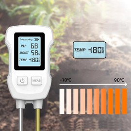 Soil Moisture Tester, High Accuracy Digital Display Soil Water Monitor with Dual Probe, 2 in 1 Soil Moisture PH Tester for Gardening Farming, Soil Hygrometer Sensor