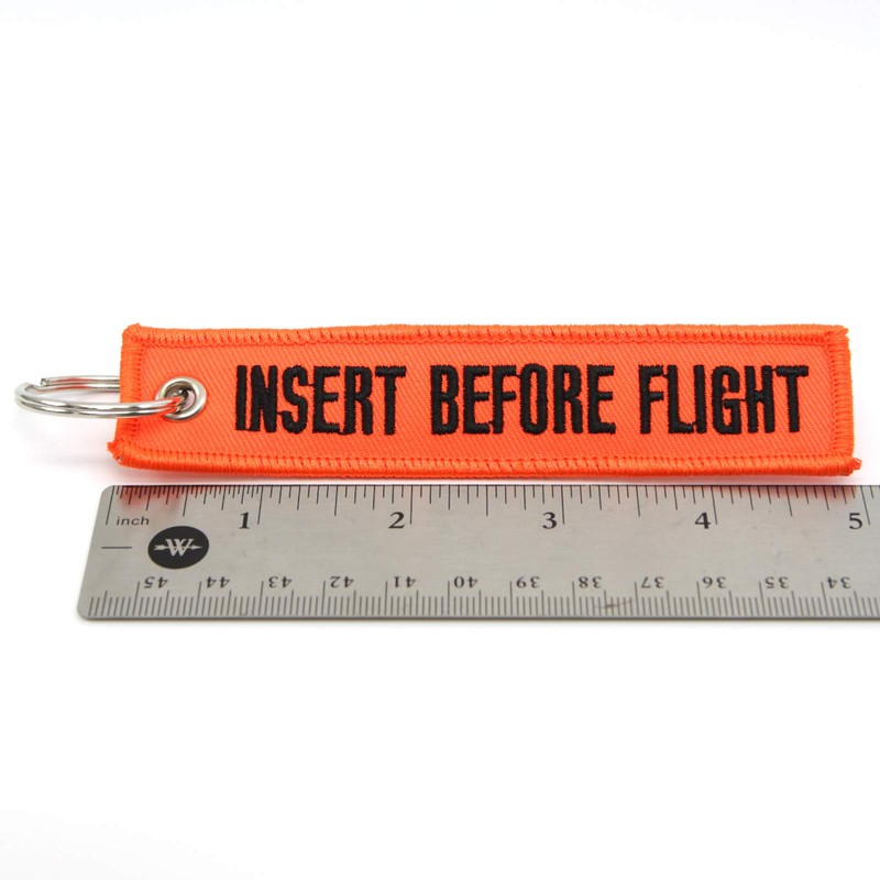 Rotary13B1 Insert Before Flight -Key Chain Neon Orange/Black1pc