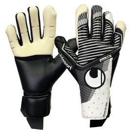 uhlsport Game Soccer GK Keeper Gloves Powerline Absolute Grip Flex Half Negative WB 1011307 24 9 White x Black