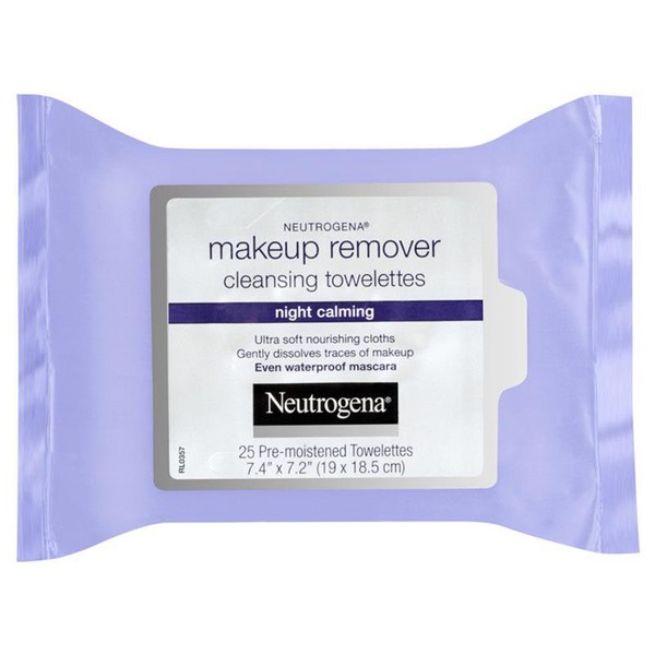 Neutrogena Night Calming Makeup Remover Cleansing Towelettes Wipes 25 Pack