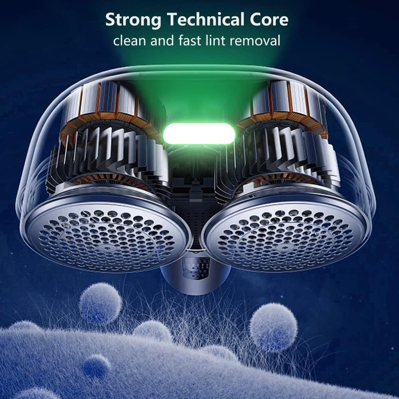 Nesugar Dual-Head Fabric Shaver, Electric Lint Remover with Green Light