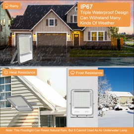 JINABLOSSY LED Outdoor Spotlight 50 W 6500 K Cool White LED Floodlight 42 LEDs Super Bright 5000 LM IP66 Waterproof Outdoor Spotlight for Bright Garden Garage Sports Field Yard Driveway Doors