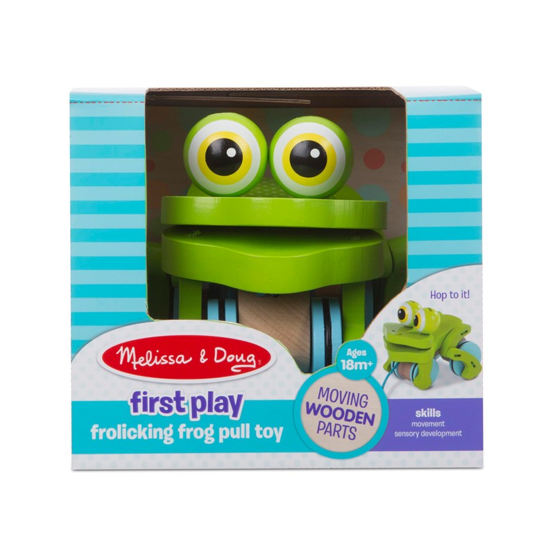 Melissa & Doug First Play Frolicking Frog Wooden Pull Toy
