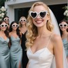 BMYUK White Heart-Shaped Bridal Sunglasses Pearls and Diamonds Fashion Photoshoot