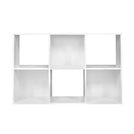 ClosetMaid Closetmaid Decorative Home Stackable 6 Cube Cubeicals Organizer Storage Bookcase, with Hardware for Office, Home and Closet, White