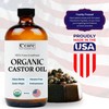Castor Oil 100% Pure Organic Cold Pressed Unrefined Glass Bottle