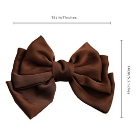 scicent Hair Bows Silky Plain Satin Hair Bowknots for Women Big Bowknot Spring Hair Clip Soft Bow Hair Clip Fashion Bowknot Barrettes No-Slip Ponytail Holder Elegant Hair Accessories - 28113