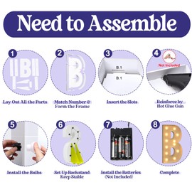 Mixifox Marquee Light Up Letters, 4FT Marquee Letters, Large Light Up Letter for Party Decor, Mosaic Balloon Frame, Cardboard Letter for Birthday Wedding Engagement Party Decorations, Giant Letter B