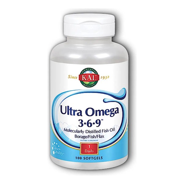 Kal, Omega 3-6-9 Ultra 1200 Mg, 100 Cápsulas Blandas Sabor